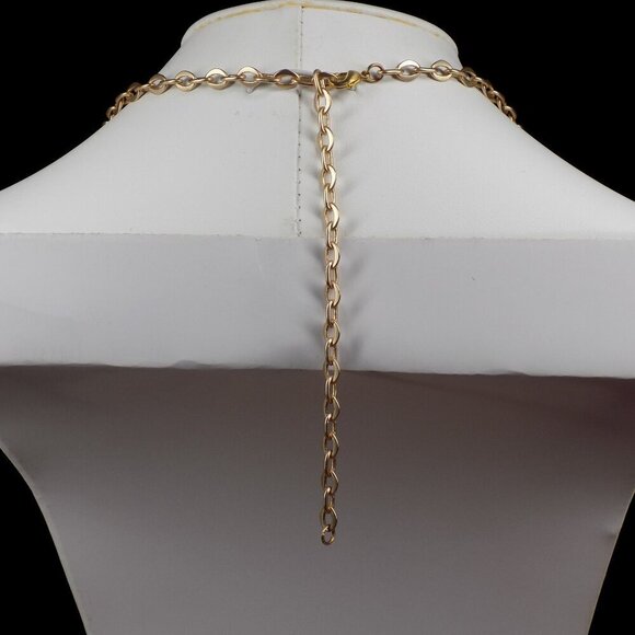 For BR Aureus + Argent Big Brown Stone Pendant Necklace Tassel 28" Gold-tone - Picture 6 of 9